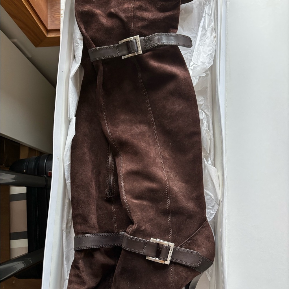 Calvin Klein Brown Suede Boots